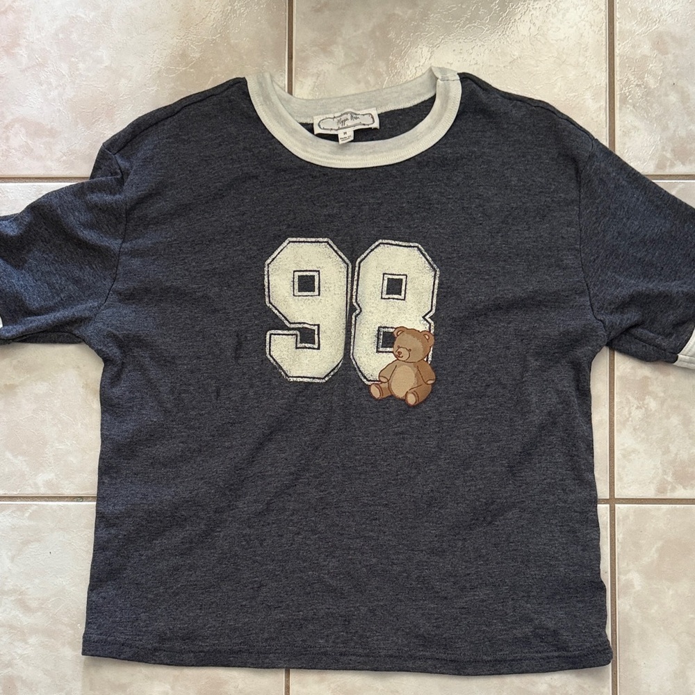 Macy's Charcoal Tee with Bear and '98' Design